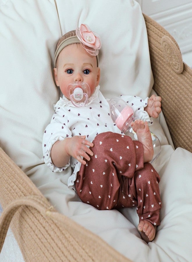 KSBD Reborn Baby Dolls - 18 Inch Realistic Baby Doll Girl, Real Life Baby Dolls with Cute Soft Vinyl Body, Real Baby Doll Newborn Lifelike Baby Gift with Accessories for 3+ Years Old Kids - Image 2
